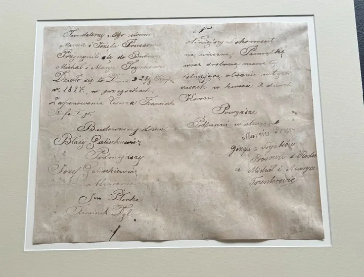 List odnaleziony podczas prac budowlanych