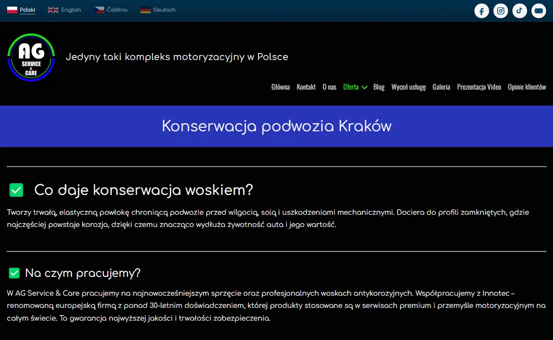 Konserwacja podwozia w Krakowie