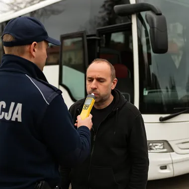 Nietrzeźwy kierowca miał zawieźć uczniów na wycieczkę. Policja przerwała wyjazd
