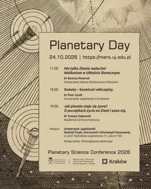 Wulkany na Marsie, komety międzygwiazdowe i początki życia. Planetary Day w Krakowie