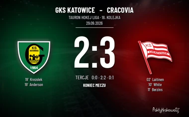 [HOKEJ] Tauron Hokej Liga – GKS Katowice – Cracovia 2:3. Krakowianie wywieźli zwycięstwo po golu Berzinsa