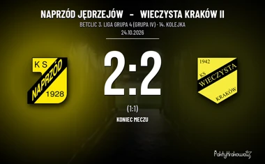 [PIŁKA NOŻNA] Naprzód Jędrzejów – Wieczysta Kraków II 2:2 w Betclic 3. Liga Grupa 4 (Grupa IV). Krakowianie wywieźli remis