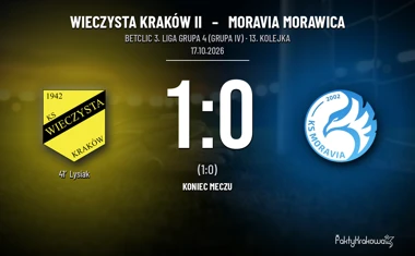 [PIŁKA NOŻNA] Betclic 3. Liga Grupa 4 (Grupa IV): Wieczysta Kraków II – Moravia Morawica 1:0