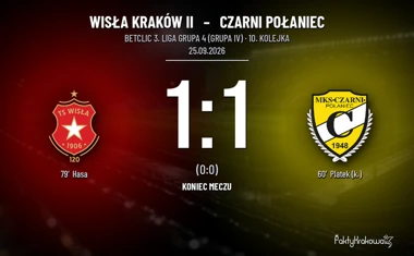 [PIŁKA NOŻNA] Wisła Kraków II – Czarni Połaniec 1:1 w Betclic 3. Liga Grupa 4 (Grupa IV)