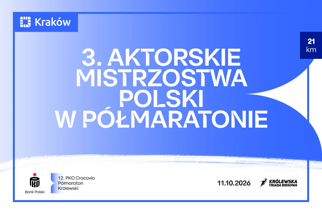 Grafika promocyjna wydarzenia 3. Aktorskie Mistrzostwa Polski w Półmaratonie