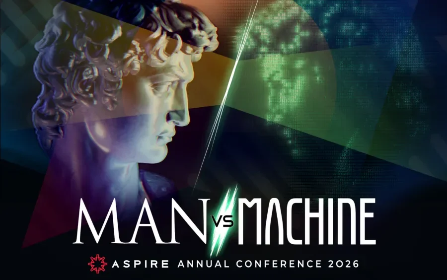 Grafika promocyjna wydarzenia ASPIRE 2026 „Man vs Machine”