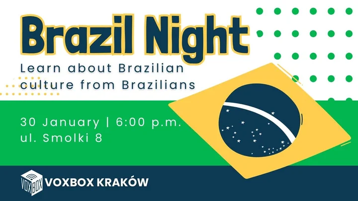 Grafika promocyjna wydarzenia Brazil Night - VoxBox Kraków: wieczór brazylijski 30 stycznia