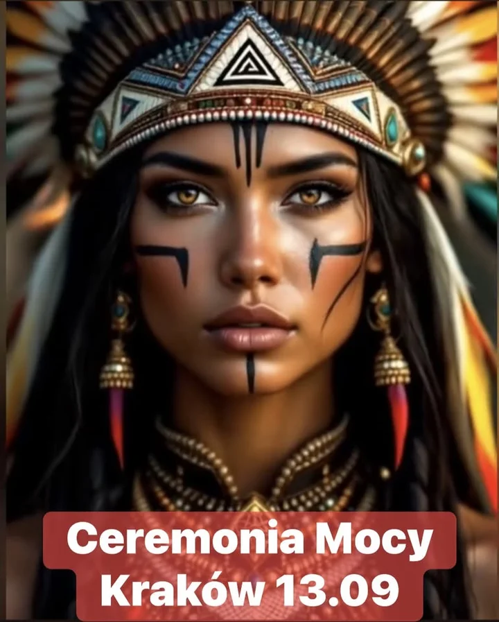 Obrazek przedstawia grafikę promocyjną wydarzenia Ceremonia Mocy dla kobiet — warsztat w Krakowie