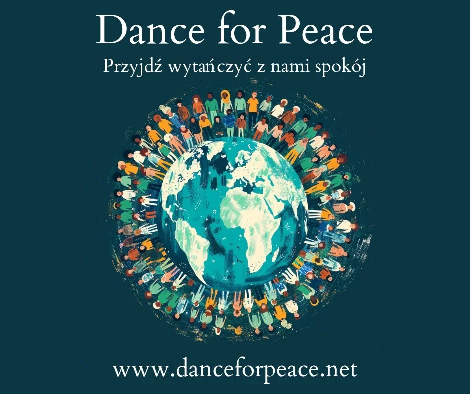 Grafika promocyjna wydarzenia Dance for Peace Kraków: taniec pokoju