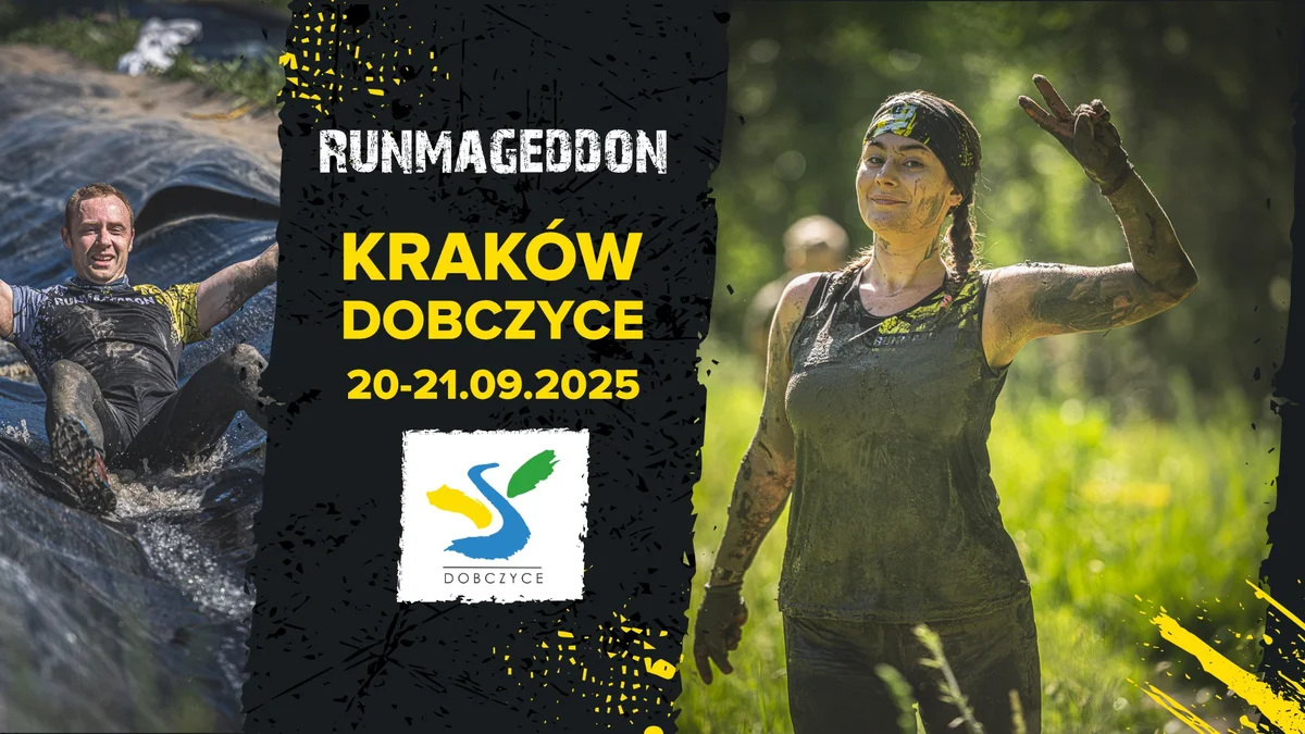 Grafika promocyjna wydarzenia Ekstremalny bieg przeszkodowy w Krakowie we wrześniu 2025