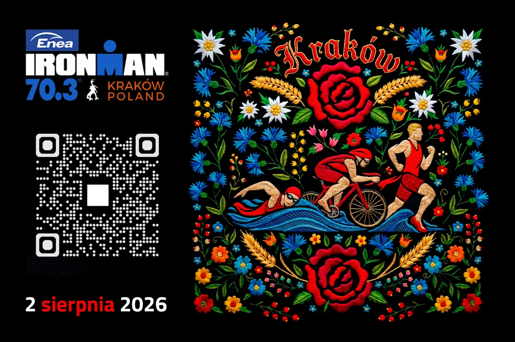 Grafika promocyjna wydarzenia Enea IRONMAN 70.3 Kraków