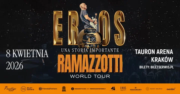Grafika promocyjna wydarzenia Eros Ramazzotti — UNA STORIA IMPORTANTE World Tour w Krakowie