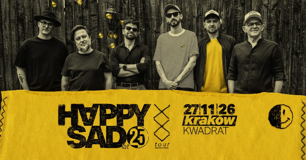 Grafika promocyjna wydarzenia Happysad – XXV Tour w Krakowie