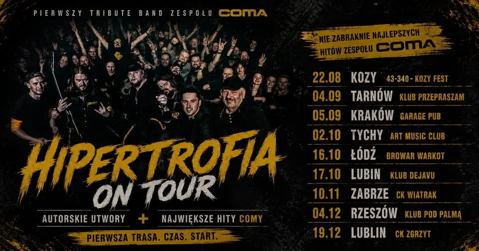 Grafika promocyjna wydarzenia HIPERTROFIA – KRAKÓW – Klub – Garage Pub: koncert rockowy