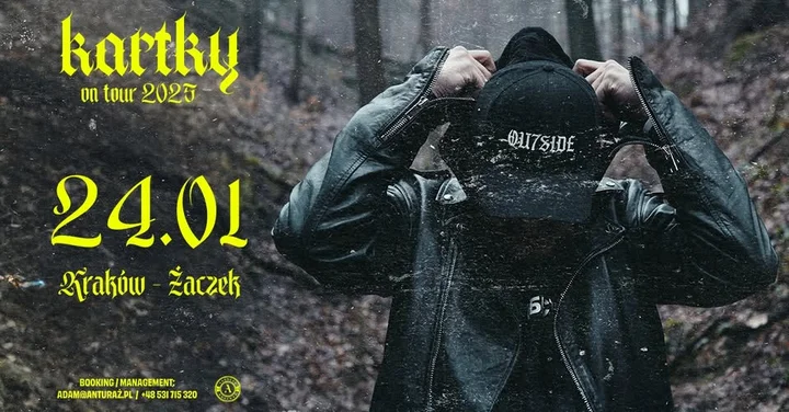 Grafika promocyjna wydarzenia KARTKY w Krakowie — 24.01 w Żaczku