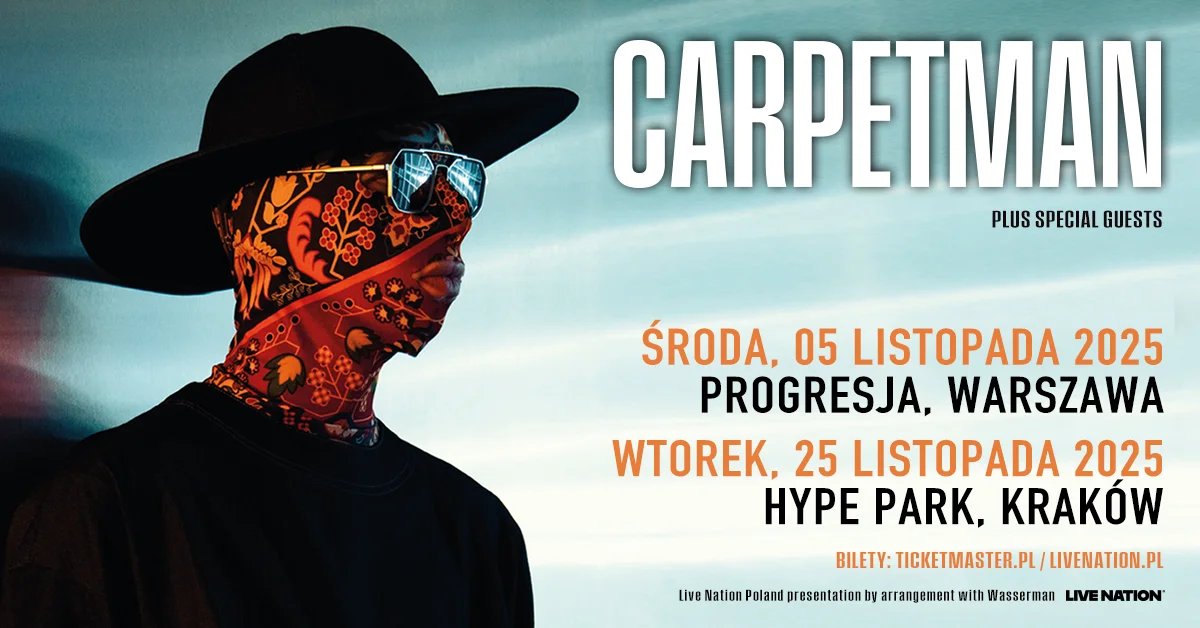 Grafika promocyjna wydarzenia Koncert Carpetman w Krakowie w listopadzie 2025