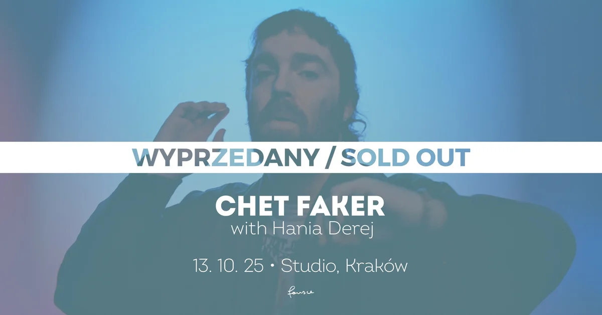 Grafika promocyjna wydarzenia Koncert Chet Fakera w Krakowie w październiku 2025