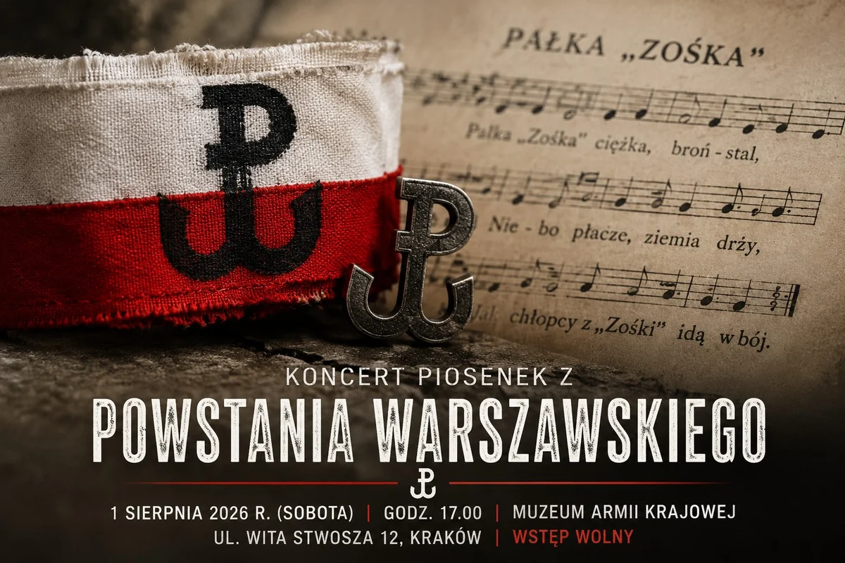 Grafika promocyjna wydarzenia Koncert piosenek z Powstania Warszawskiego w Muzeum Armii Krajowej
