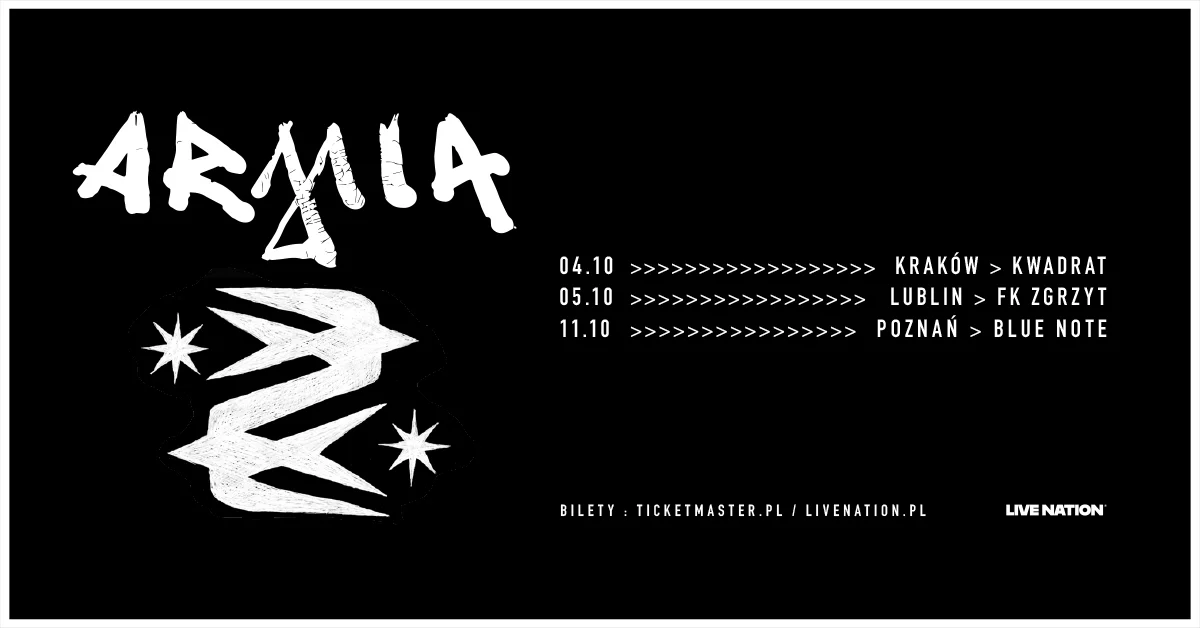 Grafika promocyjna wydarzenia Koncert zespołu Armia w Krakowie w październiku 2025