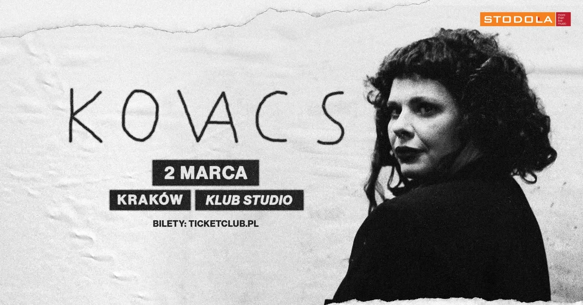 Grafika promocyjna wydarzenia KOVACS koncert w Krakowie