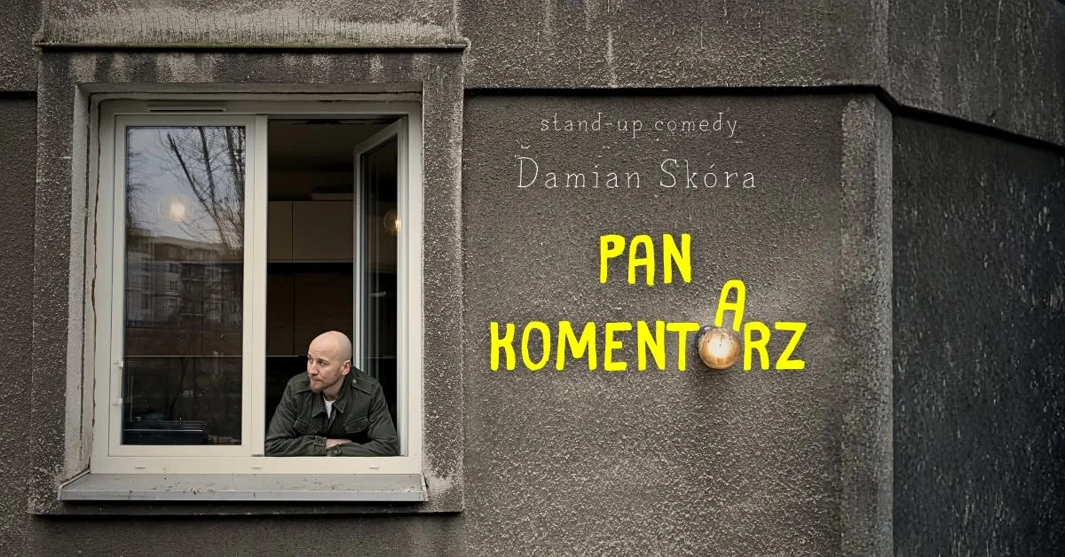 Grafika promocyjna wydarzenia Kraków / Damian Skóra: stand-up na żywo