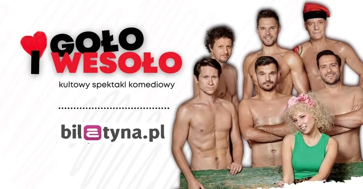 Grafika promocyjna wydarzenia Goło i Wesoło — komedia Teatru Gudejko w Kinie Kijów (Kraków)