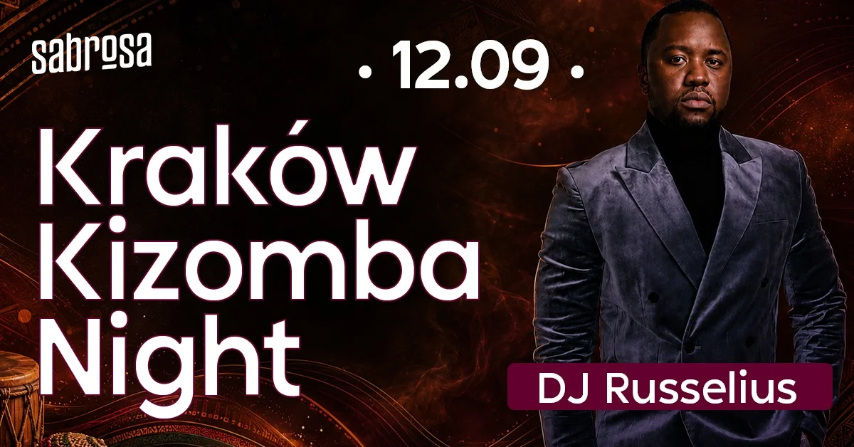 Grafika promocyjna wydarzenia Kraków Kizomba Night taneczna noc