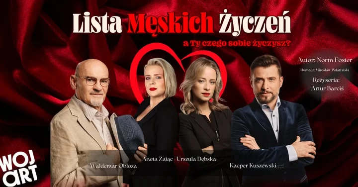 Grafika promocyjna wydarzenia Lista męskich życzeń — komedia w Teatrze Bagatela (Kraków)
