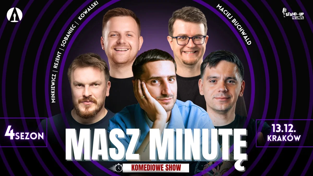 Grafika promocyjna wydarzenia Masz Minutę: komediowy wieczór