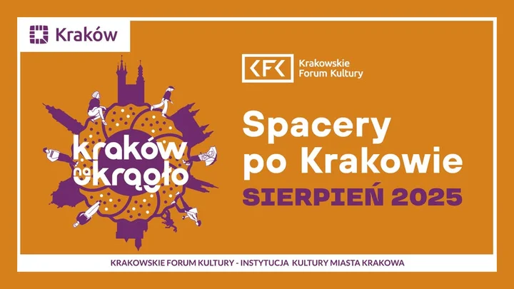 Obrazek przedstawia grafikę promocyjną wydarzenia Spacer kulinarny po Krakowie — Kraków na widelcu (30 VIII)