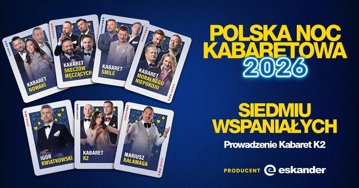 Grafika promocyjna wydarzenia Polska Noc Kabaretowa 2026 w Krakowie