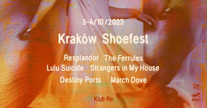 Obrazek przedstawia grafikę promocyjną wydarzenia Shoegaze w dwóch aktach w Klubie RE — Kraków, 3–4 października 2025