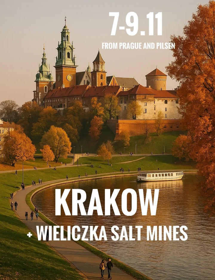 Grafika promocyjna wydarzenia KRAKÓW + WIELICZKA (Kopalnia Soli) — weekend 7–9 listopada