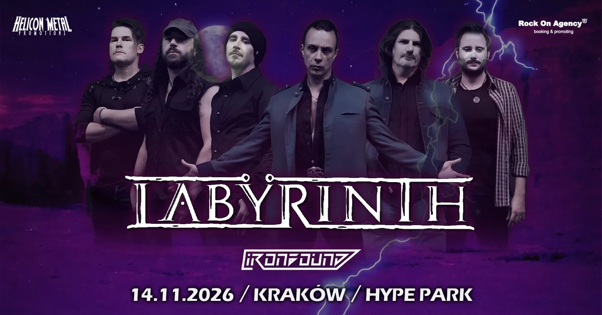 Grafika promocyjna wydarzenia LABYRINTH + Ironbound w Krakowie