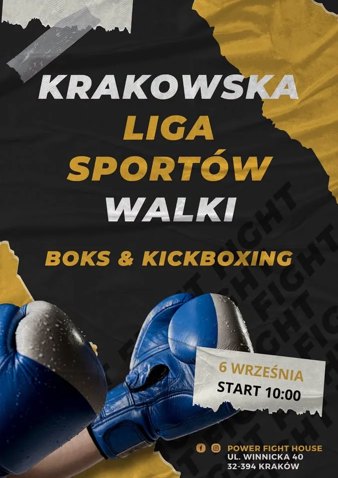 Grafika promocyjna wydarzenia Liga Sportów Walki: Boks i kickboxing