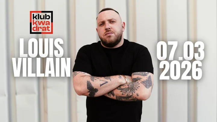 Grafika promocyjna wydarzenia Louis Villain — koncert w Klubie Kwadrat, Kraków (7 marca 2026)