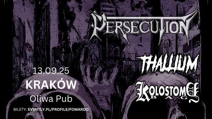 Obrazek przedstawia grafikę promocyjną wydarzenia Koncert zespołów metalowych w Oliwa Pub w Krakowie – 13 września 2025