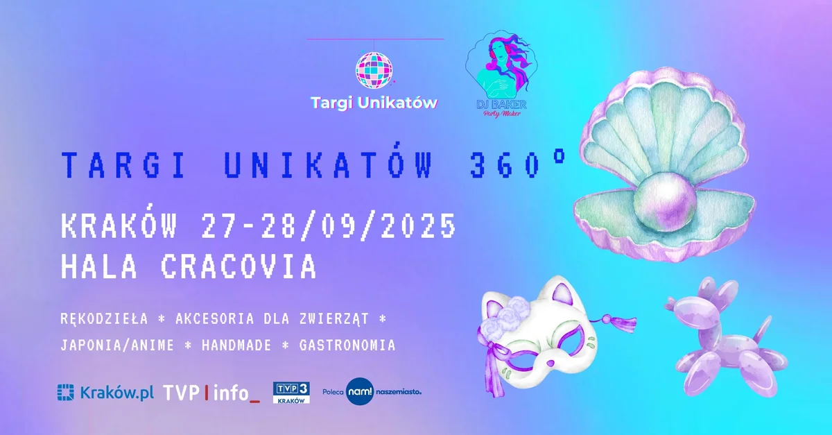 Grafika promocyjna wydarzenia Przegląd rękodzieła i unikatowych produktów w Hali Cracovia