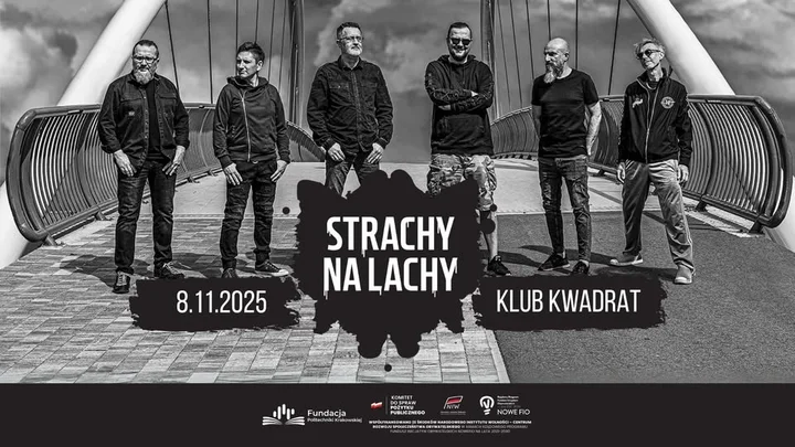 Obrazek przedstawia grafikę promocyjną wydarzenia Jesienny koncert Strachy Na Lachy w Klubie Kwadrat w Krakowie