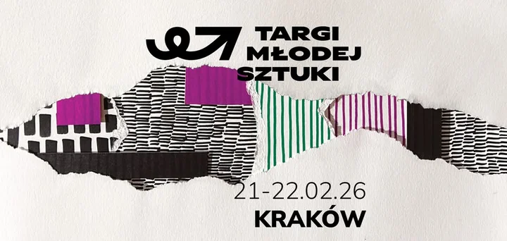 Grafika promocyjna wydarzenia Targi Młodej Sztuki — krakowskie otwarcie tournée w Pałacu Potockich