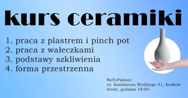 Grafika promocyjna wydarzenia Ceramika kurs podstawowy w Krakowie