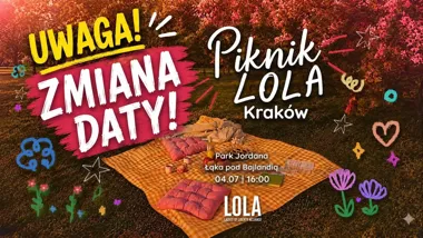 Grafika promocyjna wydarzenia Piknik LOLA Kraków z okazji 17. urodzin w Parku Jordana