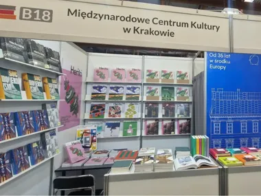 Grafika promocyjna wydarzenia Publikacje MCK na 29. Międzynarodowych Targach Książki w Krakowie