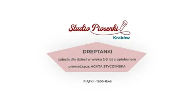 Grafika promocyjna wydarzenia Studio Piosenki Kraków – zajęcia muzyczne