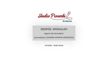 Grafika promocyjna wydarzenia Studio Piosenki Kraków – zespół wokalny