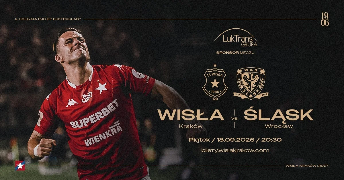 Grafika promocyjna wydarzenia WISŁA KRAKÓW - ŚLĄSK WROCŁAW: mecz ligowy