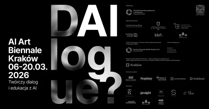 Grafika promocyjna wydarzenia Wystawa [Nie]świadome algorytmy — AI Biennale Kraków w Pałacu Potockich