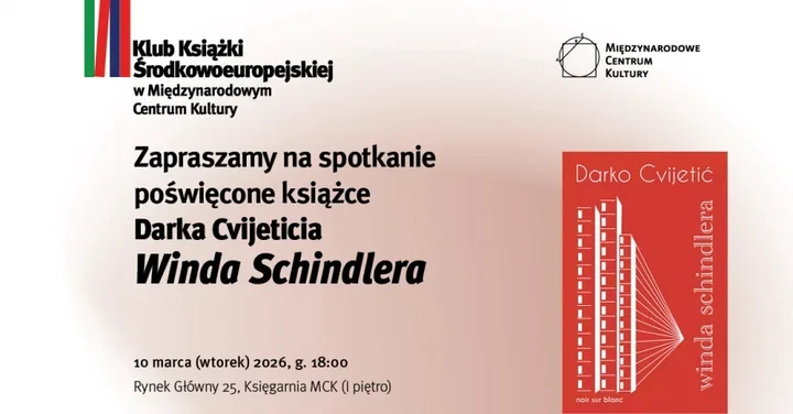 Winda Schindlera - rozmowa o pamięci wojny w Klubie Książki Środkowoeuropejskiej w Krakowie