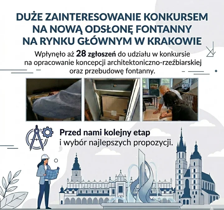 28 pomysłów na nową fontannę. Krakowski Rynek czeka na przełomową zmianę