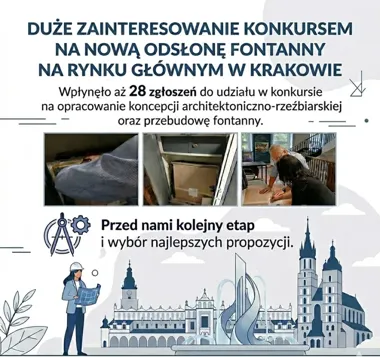 28 pomysłów na nową fontannę. Krakowski Rynek czeka na przełomową zmianę